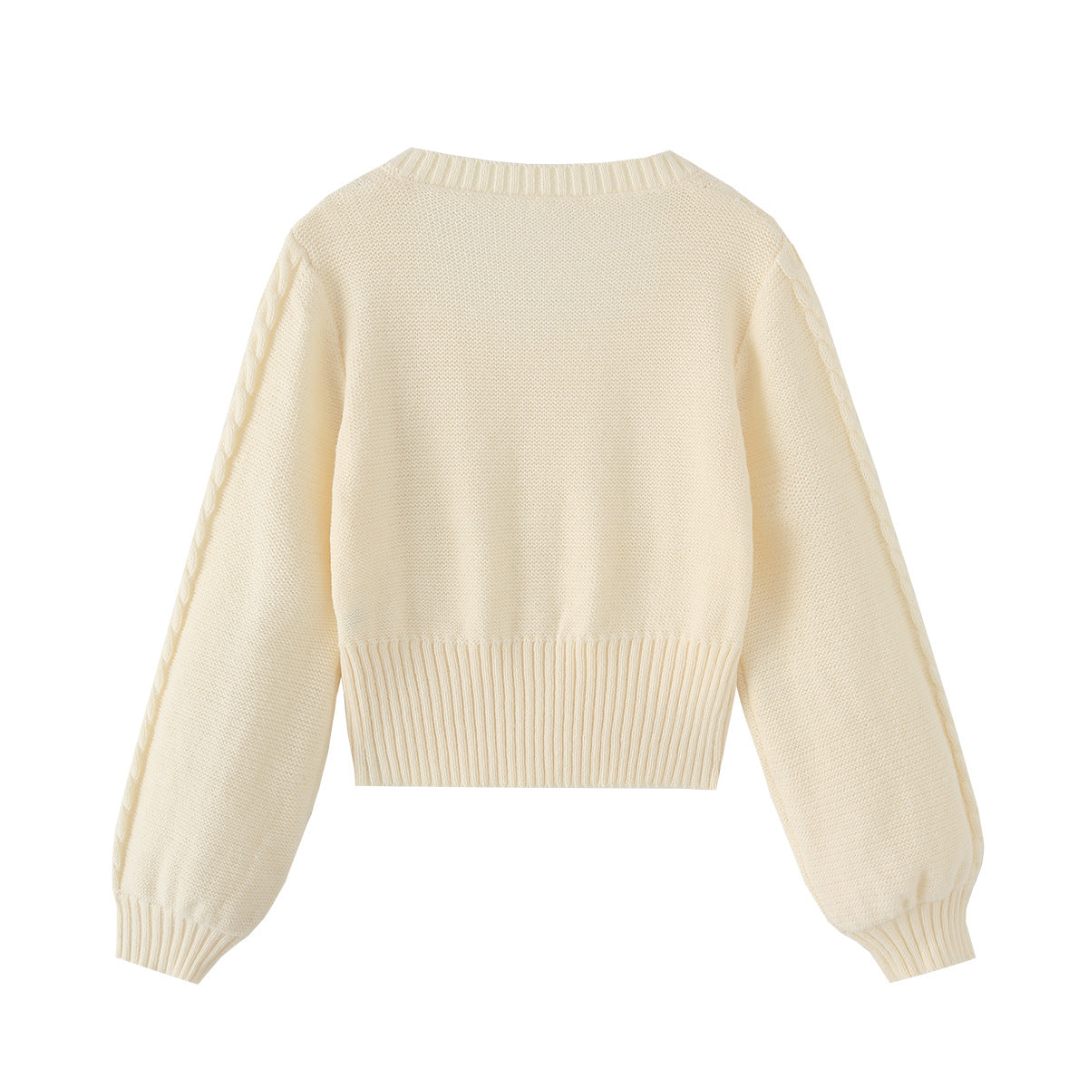 Square neck long sleeved sweater