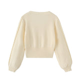 Square neck long sleeved sweater
