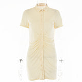 Slim-fit Short-sleeve Cardigan, Single-breasted Mid-length Top