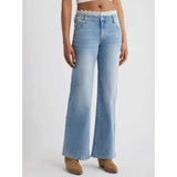 Womens Stylish Lace-trimmed Stretch Denim Jeans
