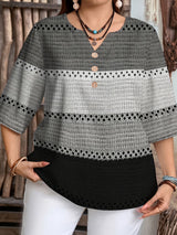 Striped Print Casual Straight Shirt