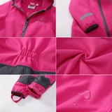 Baby Outdoor Fleece-Lined Thick Warm Softshell Romper Jumpsuit