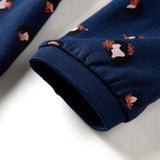 Children's dress with long sleeves, navy blue, size 116