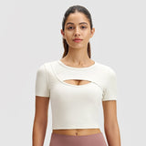 Women's Athletic Short-sleeve Yoga Outfit Outdoor T-shirt Front