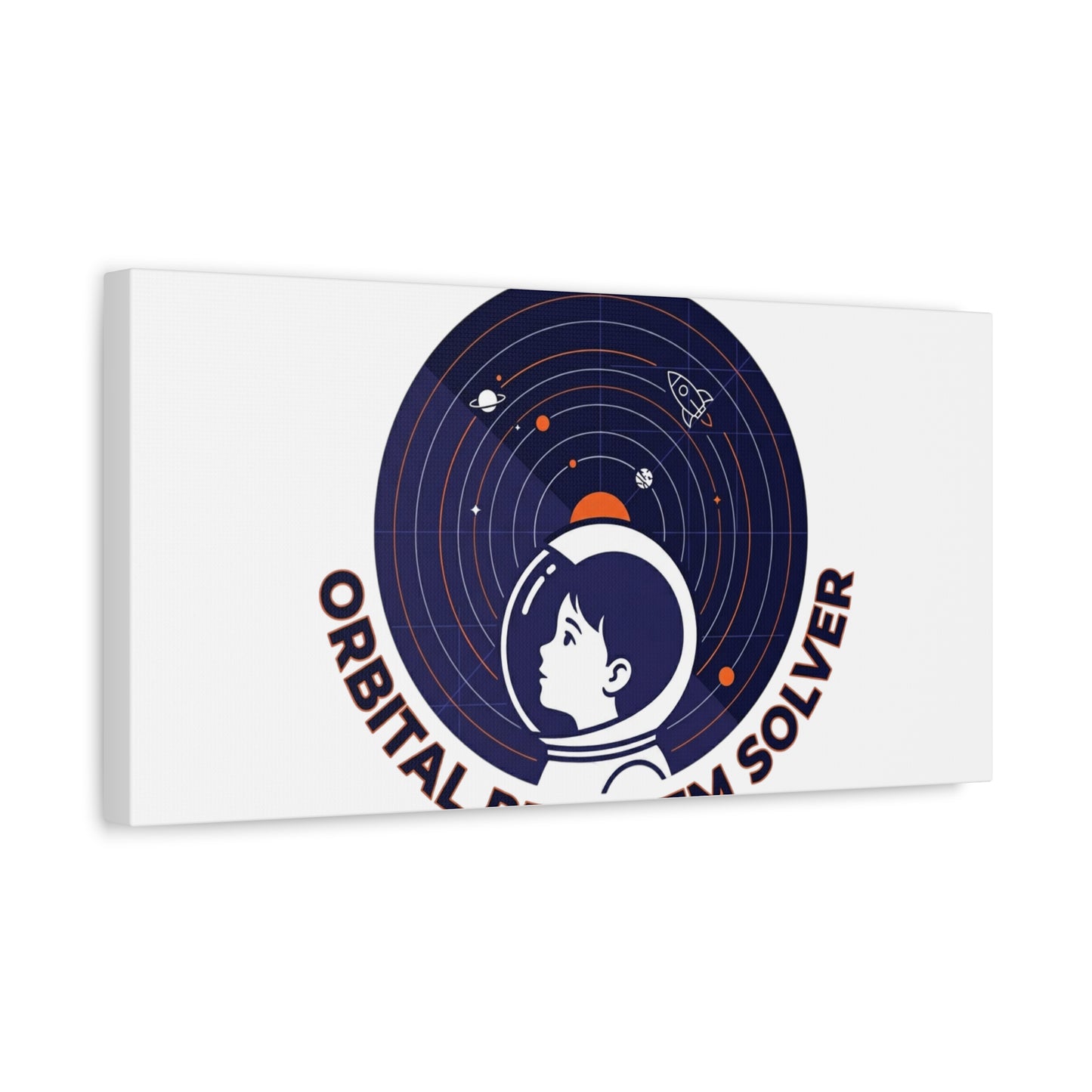Orbital Problem Solver Canvas | space mission patch, astronaut art, cosmic science