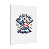 Patriotic Baseball Emblem Canvas | Vintage Red White Blue Baseball Wall Art