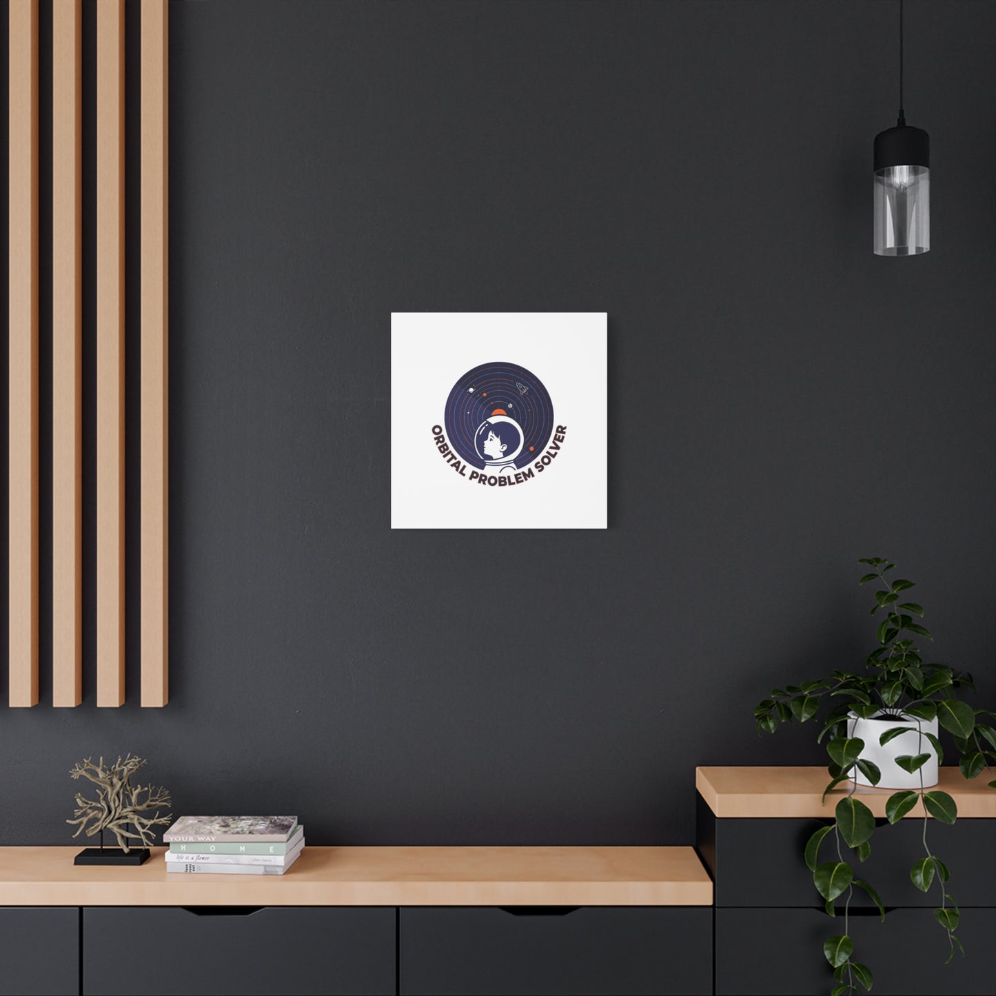 Orbital Problem Solver Canvas | space mission patch, astronaut art, cosmic science