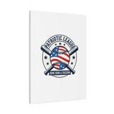 Patriotic Baseball Emblem Canvas | Vintage Red White Blue Baseball Wall Art