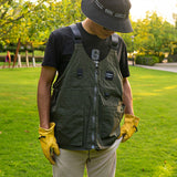Multi-Pocket Sleeveless Vest, Camping Fishing Work Travel Hiking Shoulder Bag Waistcoat, Unisex Utility Jacket
