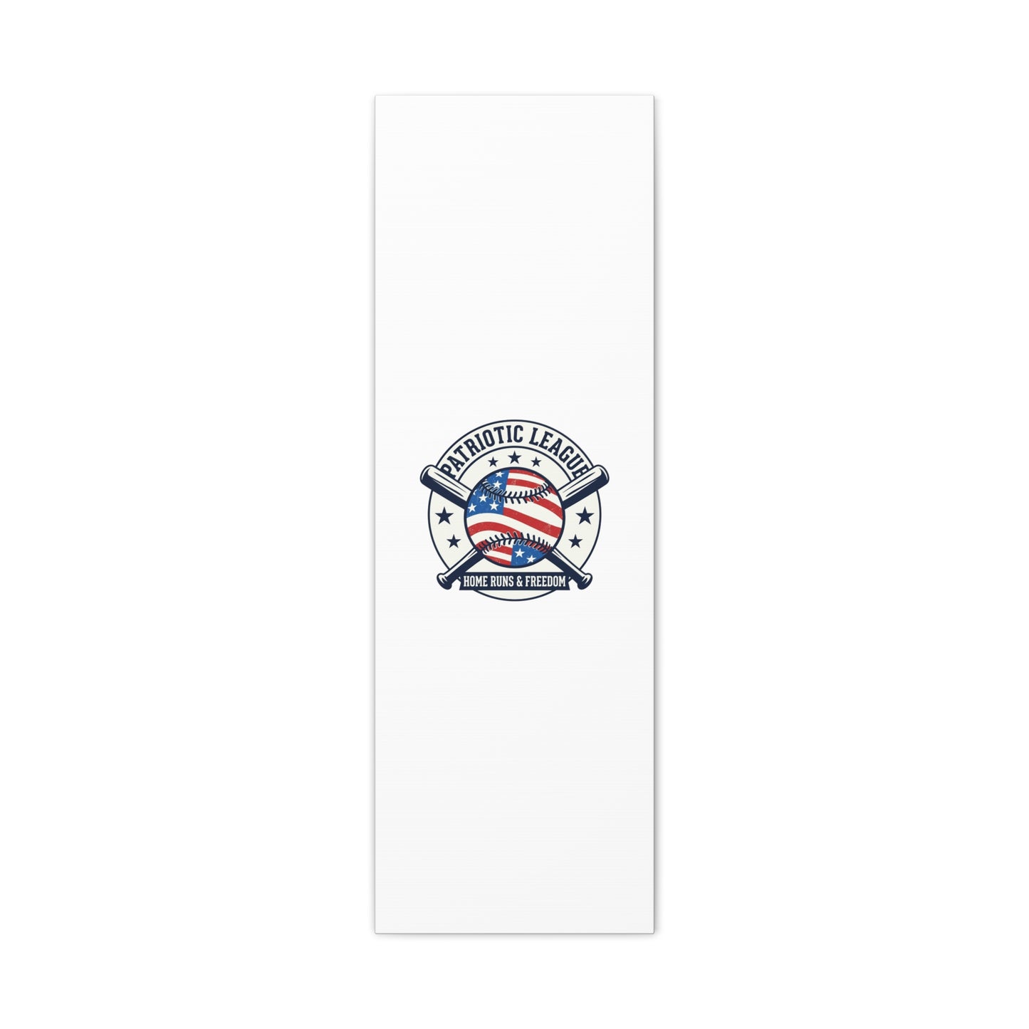 Patriotic Baseball Emblem Canvas | Vintage Red White Blue Baseball Wall Art