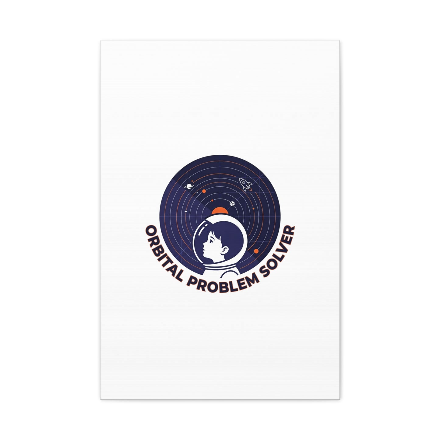 Orbital Problem Solver Canvas | space mission patch, astronaut art, cosmic science