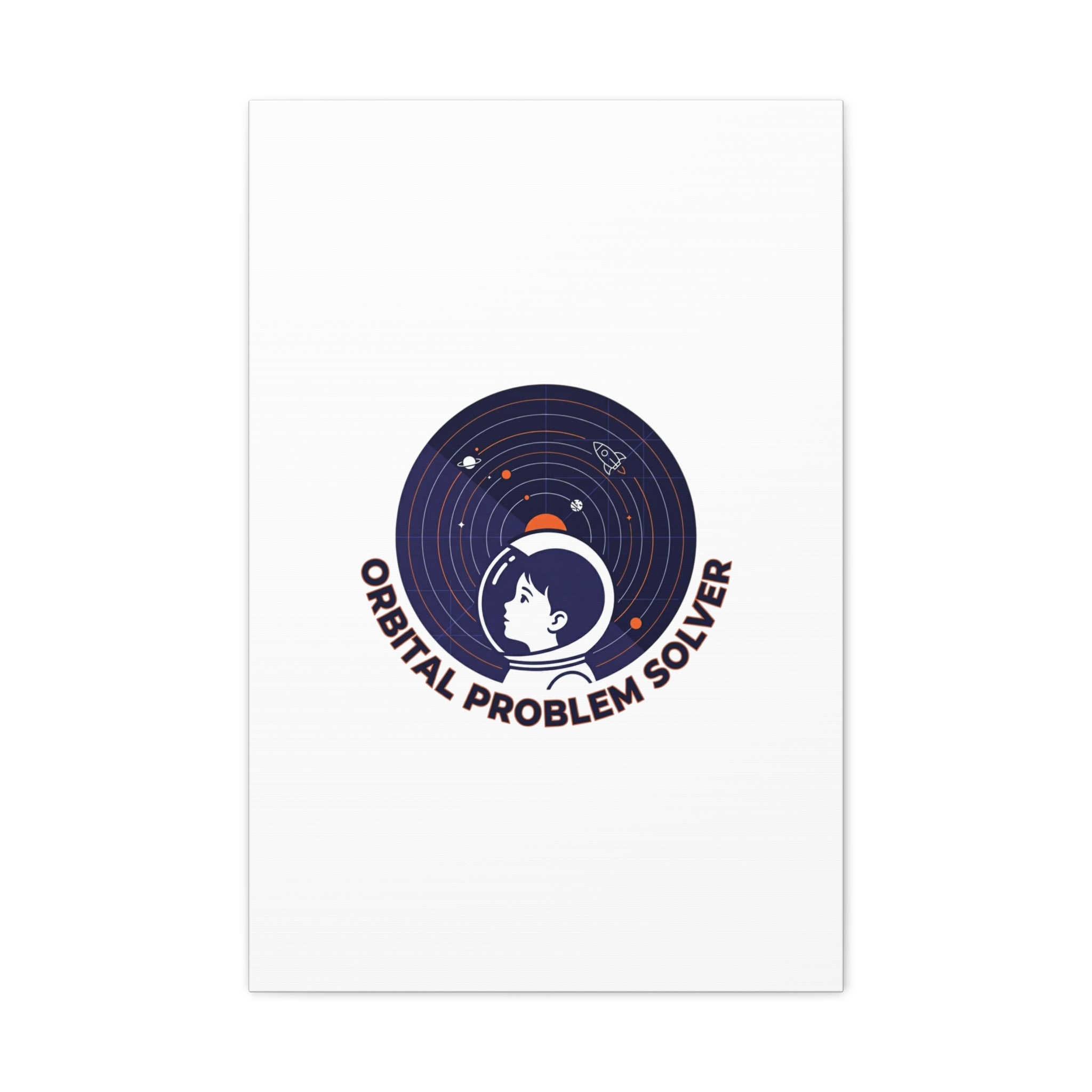 Orbital Problem Solver Canvas | space mission patch, astronaut art, cosmic science