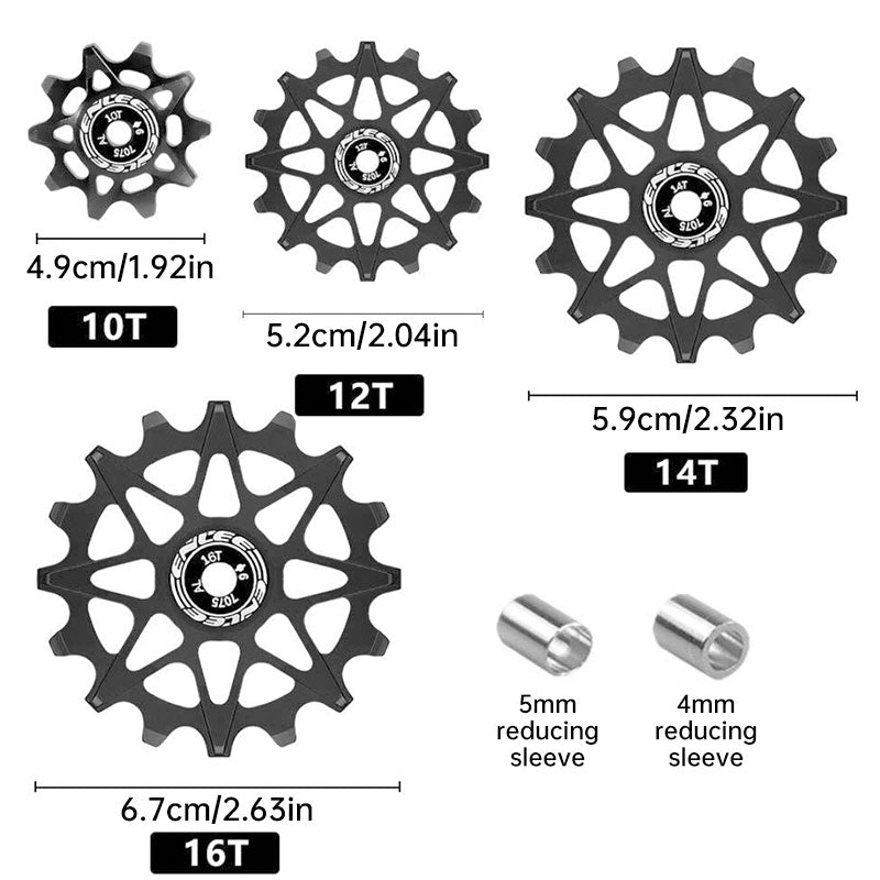 Bicycle Rear Derailleur Jockey Wheel Ceramic Bearing Aluminum Alloy 10T 12T 14T 16T Positive Negative Tooth for MTB Road Bike
