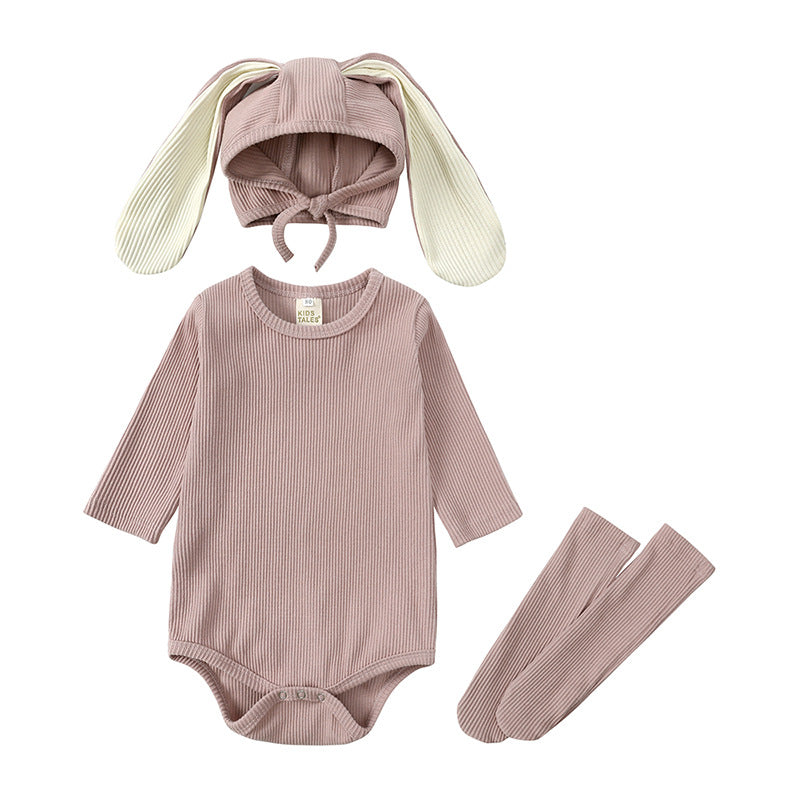 Rabbit Ears Long Sleeve Baby's Romper Romper Three Pieces