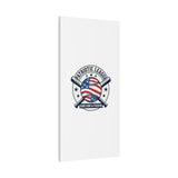 Patriotic Baseball Emblem Canvas | Vintage Red White Blue Baseball Wall Art