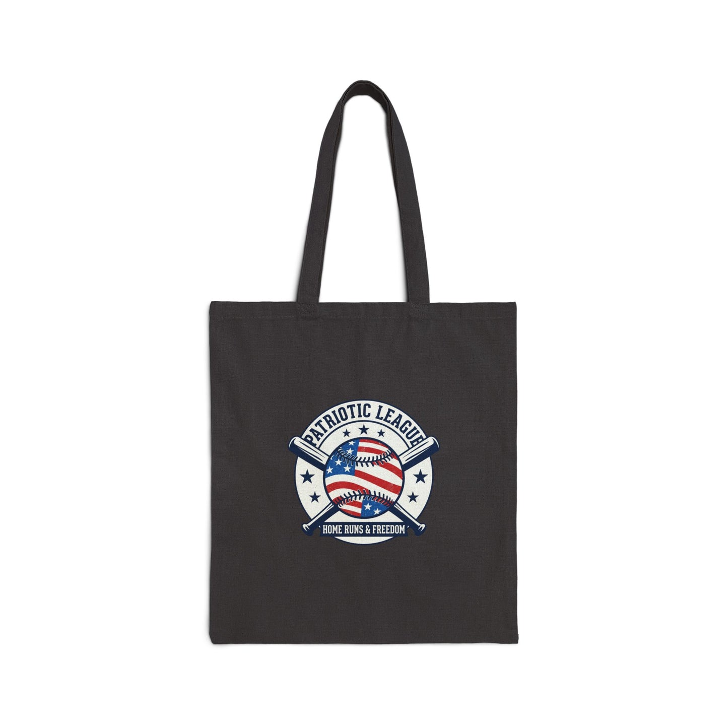 Patriotic Baseball Crest Tote Bag | Vintage Red White Blue, Ballpark Aesthetic