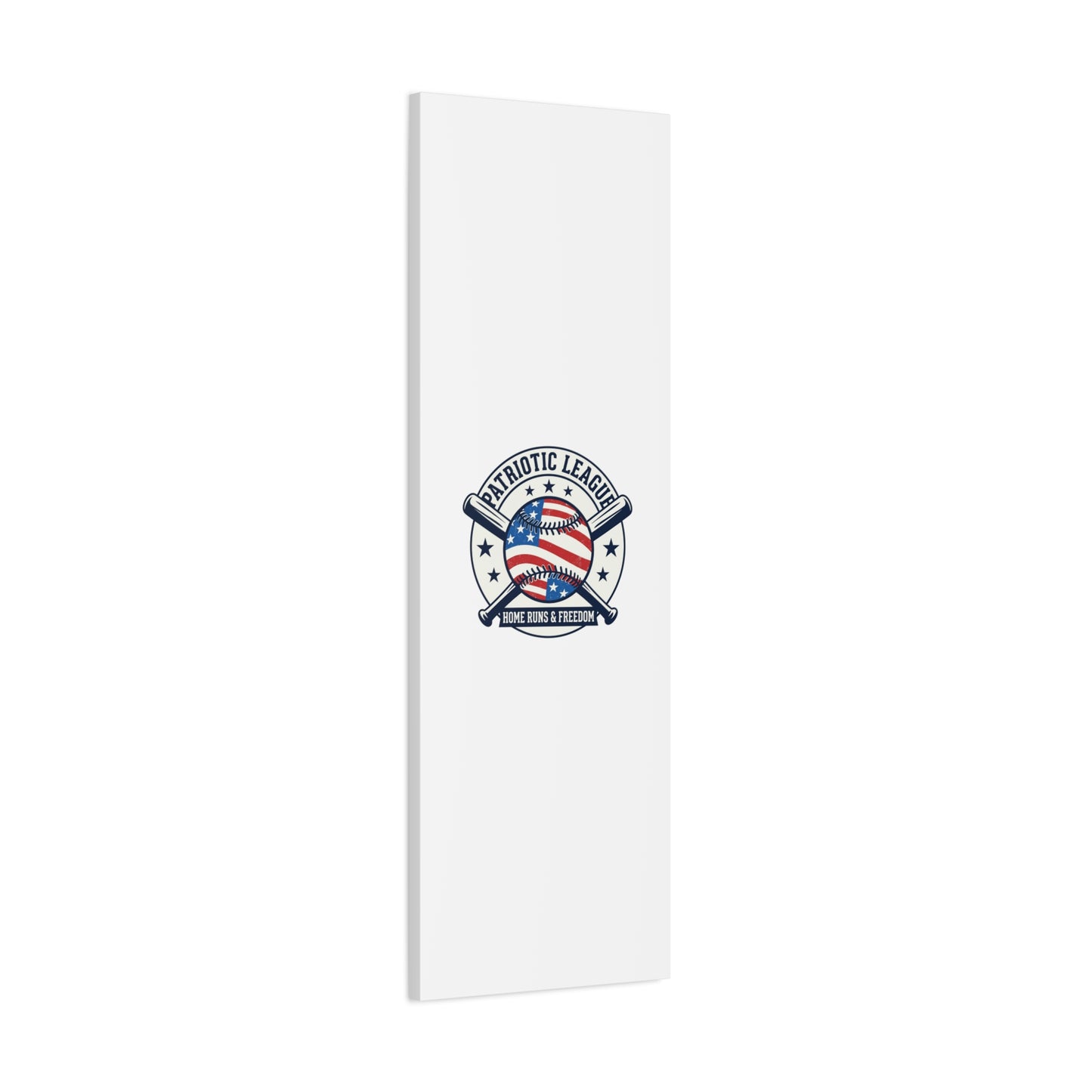 Patriotic Baseball Emblem Canvas | Vintage Red White Blue Baseball Wall Art
