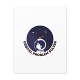 Orbital Problem Solver Canvas | space mission patch, astronaut art, cosmic science
