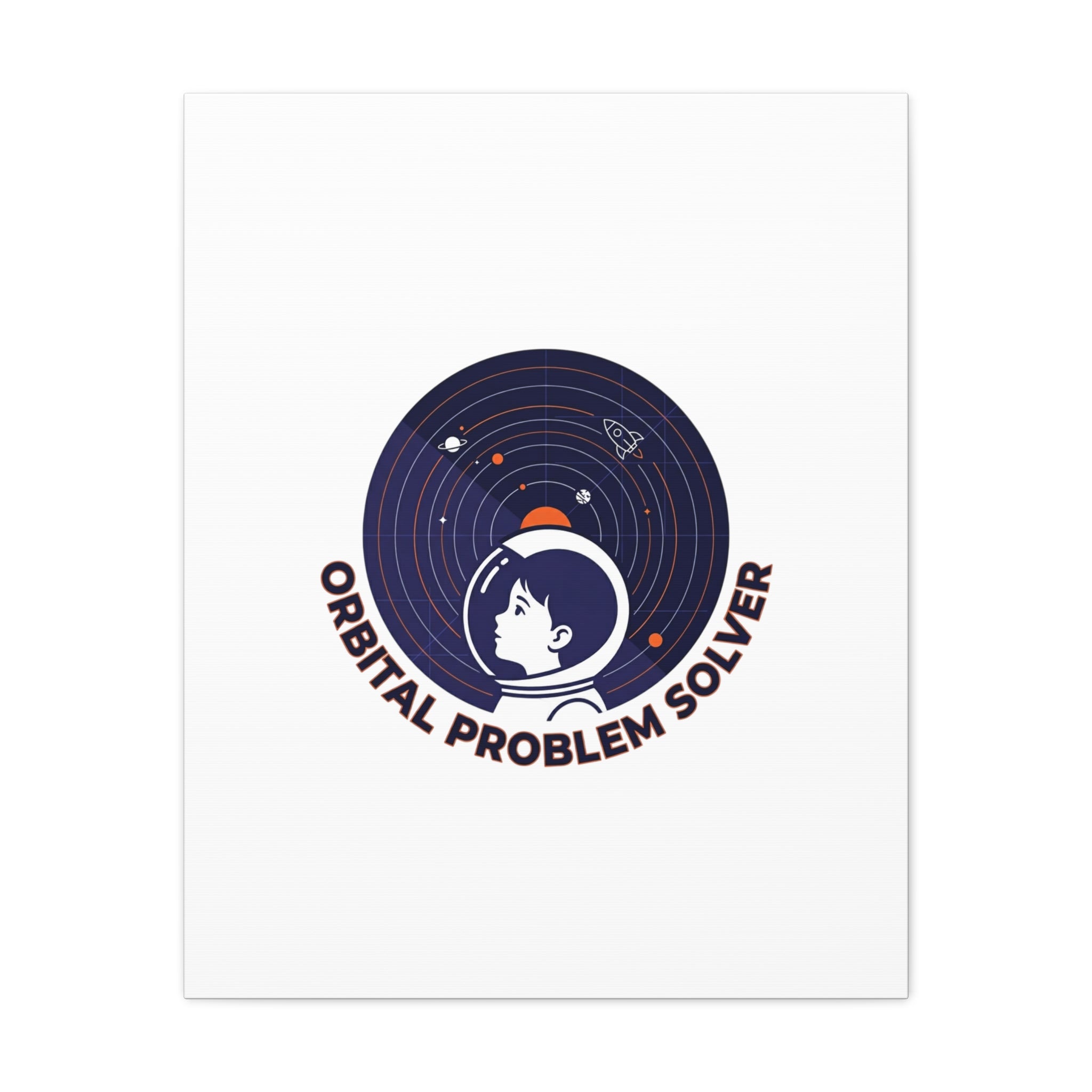 Orbital Problem Solver Canvas | space mission patch, astronaut art, cosmic science