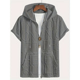 Letter-printed Hooded T-shirt Jacquard Design