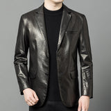 High-end Oil-Waxed Sheepskin Fashionable Casual Blazer