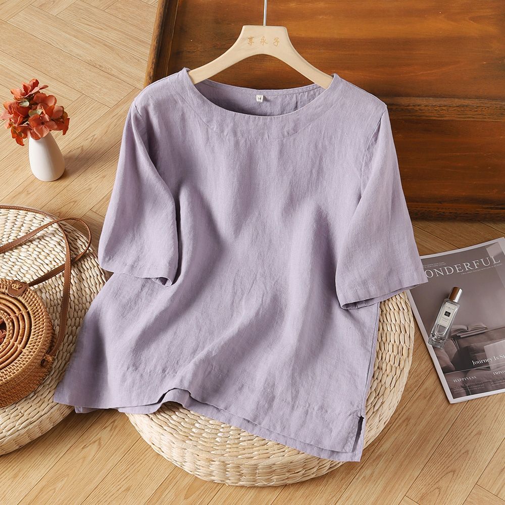 Textured 2025 Summer New Arrival Loose-fit Casual Pullover
