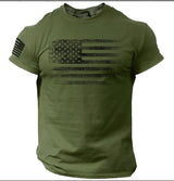 Men's Casual Crew-Neck Short-Sleeve T-Shirt With Beach Sunset And Coconut Tree Print