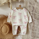 Infant And Toddler Bow-Knot Printed Two-Piece Set