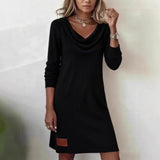 Fall Winter Women's Long Sleeve Turtleneck Bodycon Dress