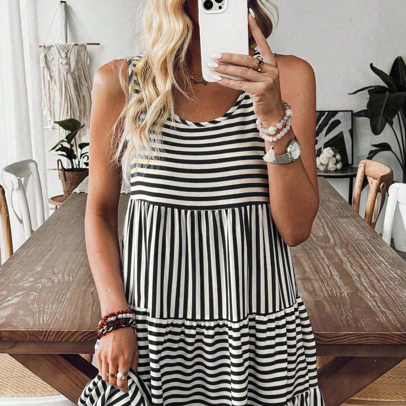 Fashionable Loose Sleeveless Dress For Women