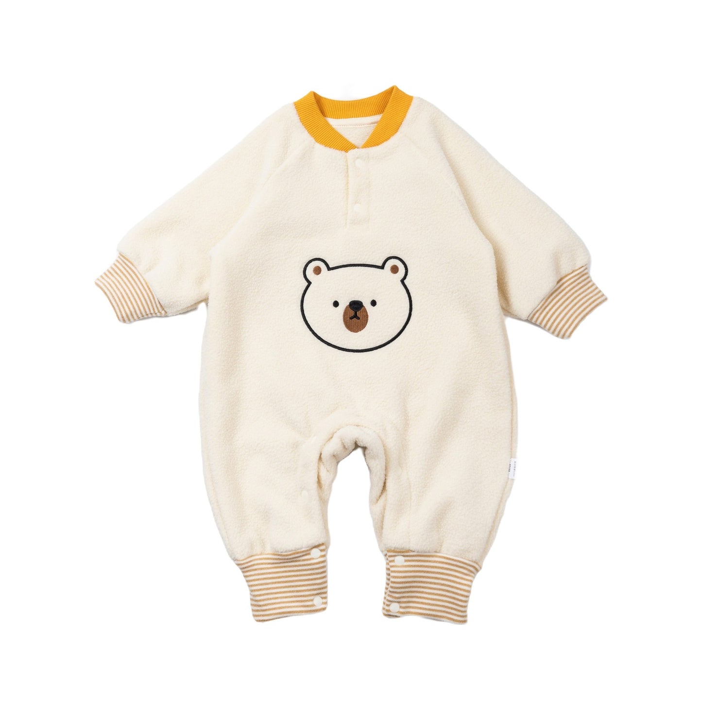 Baby Fleece-lined Cartoon Bear Thickened Jumpsuit
