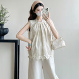 Womens Slip-Style Relaxed-fit Sleeveless Versatile Elegant Slimming Top