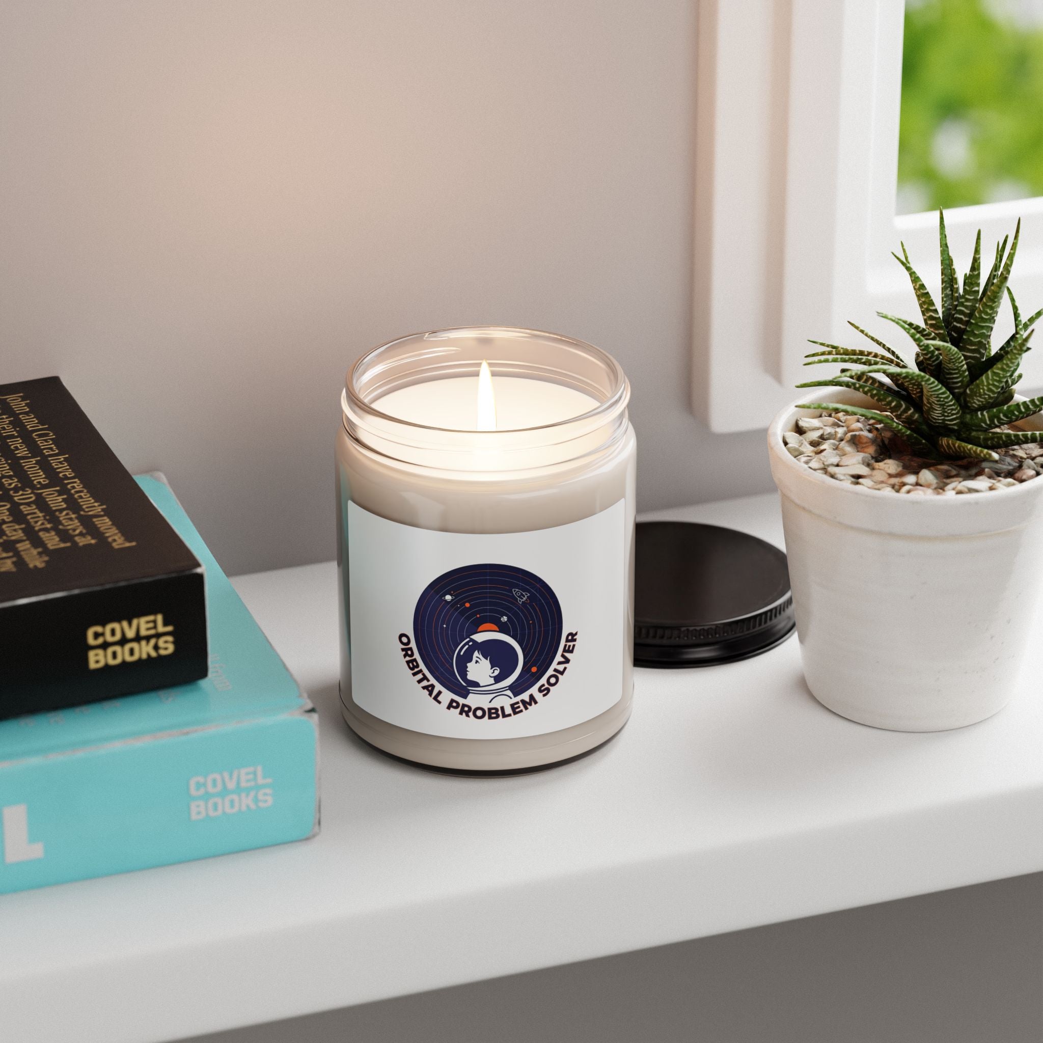 Orbital Problem Solver Candle, Space Mission Patch Soy Candle, cosmic astronaut