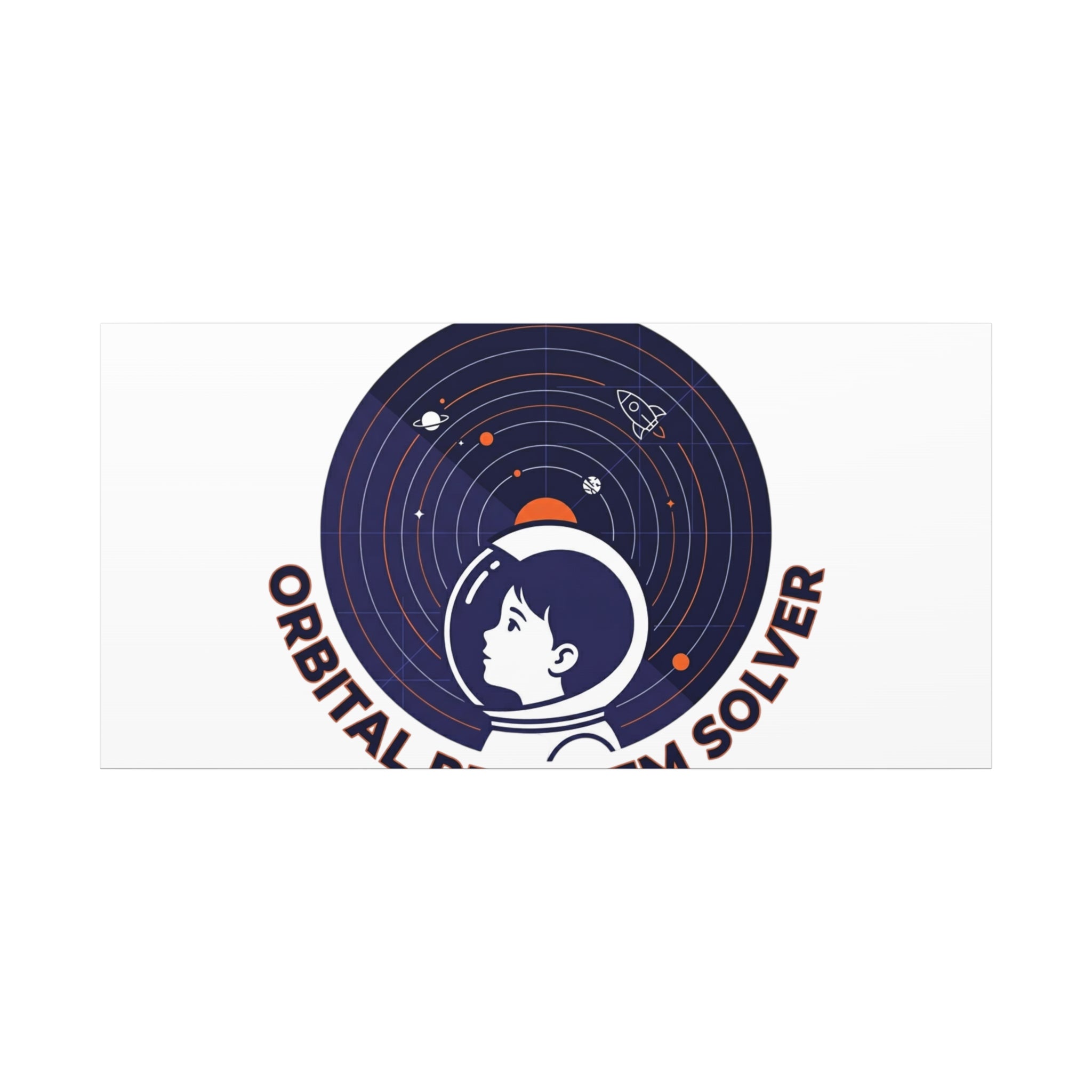 Orbital Problem Solver Canvas | space mission patch, astronaut art, cosmic science