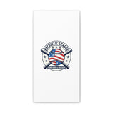 Patriotic Baseball Emblem Canvas | Vintage Red White Blue Baseball Wall Art