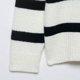 Lazy style simple and loose casual striped knitted sweater