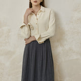 Women's AutumnWinter Three-Dimensional Simple Long-Sleeve Shirt