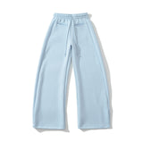 Drawstring elastic waist loose wide leg pants