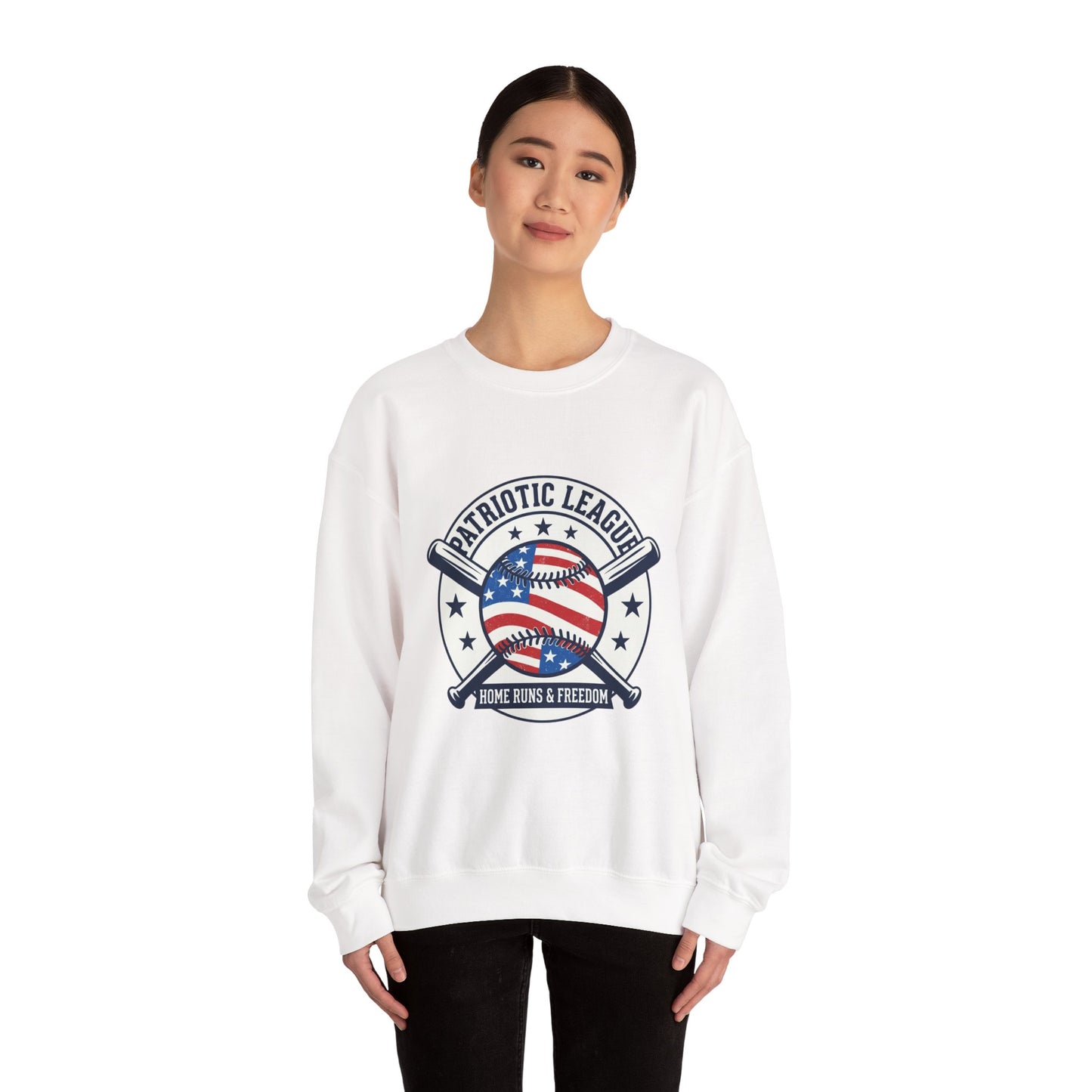 Patriotic Baseball Graphic Sweatshirt | vintage baseball graphic, red white blue shirt