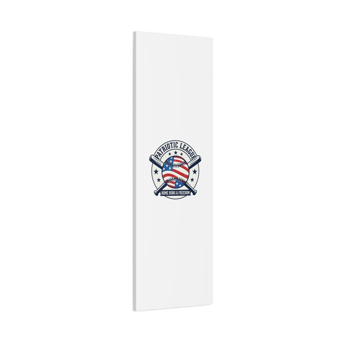 Patriotic Baseball Emblem Canvas | Vintage Red White Blue Baseball Wall Art