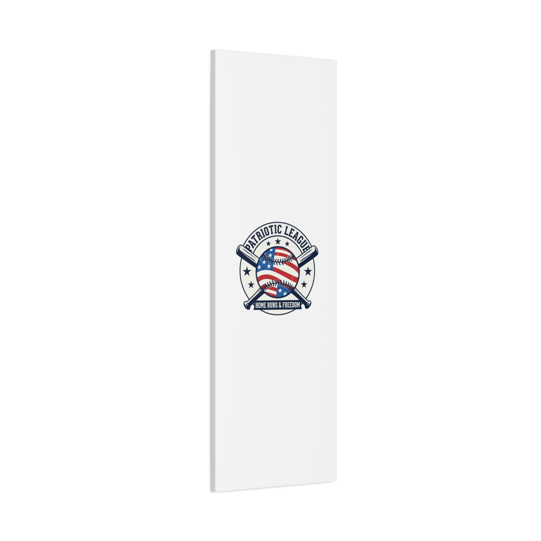 Patriotic Baseball Emblem Canvas | Vintage Red White Blue Baseball Wall Art
