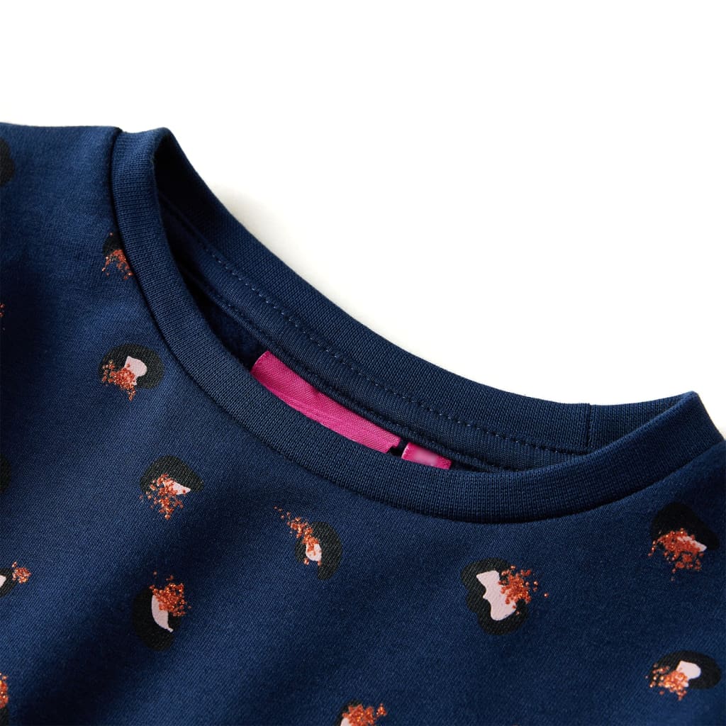 Children's dress with long sleeves, navy blue, size 116