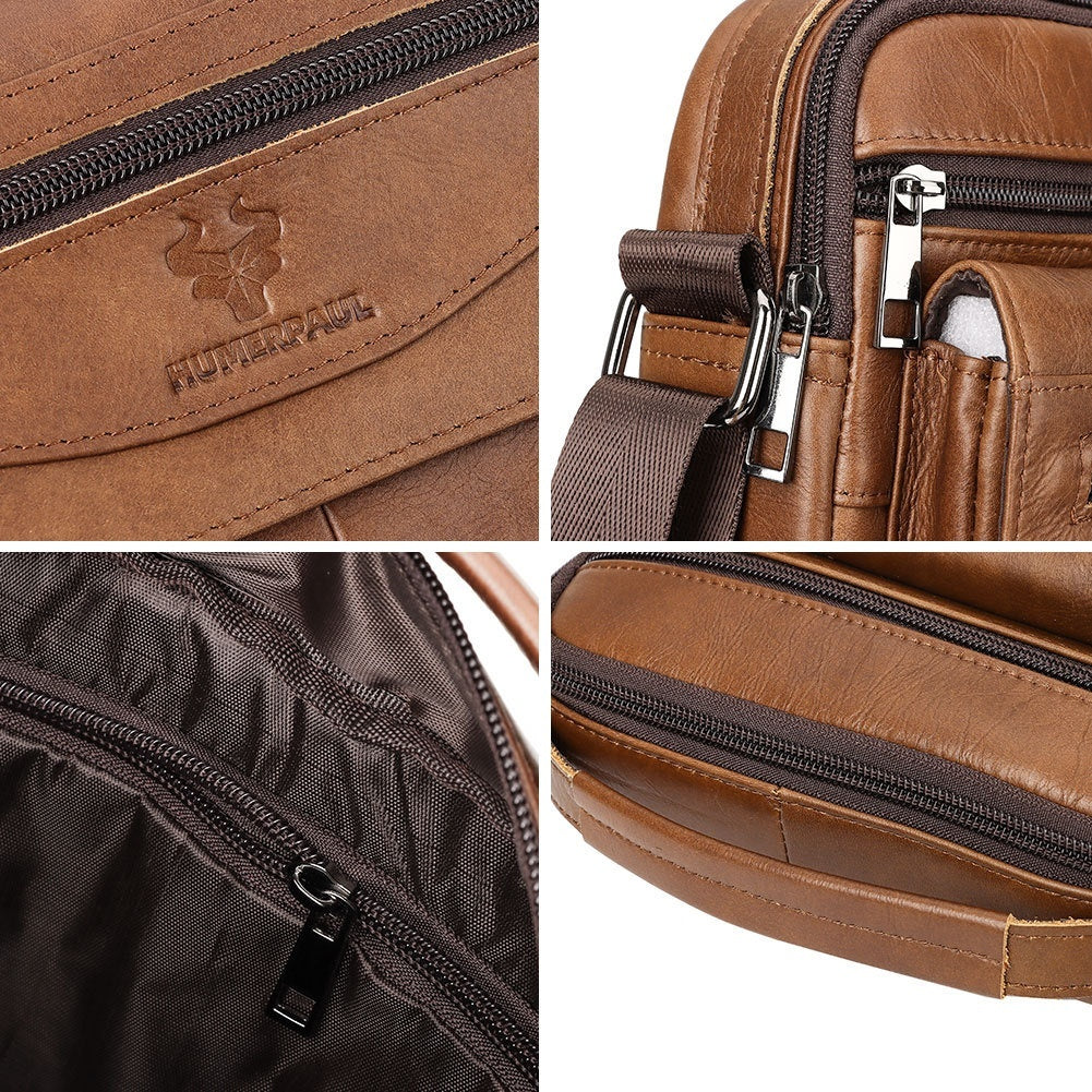Casual Cross-border Mens Backpack Made From Full-grain Cowhide Leather