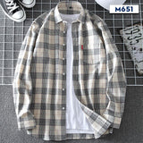 Springautumn Casual Thin Men's Plaid Shirt