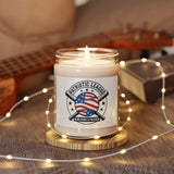 Patriotic Baseball Logo Candle | Soy Candle, Red White Blue Ballpark Aesthetic