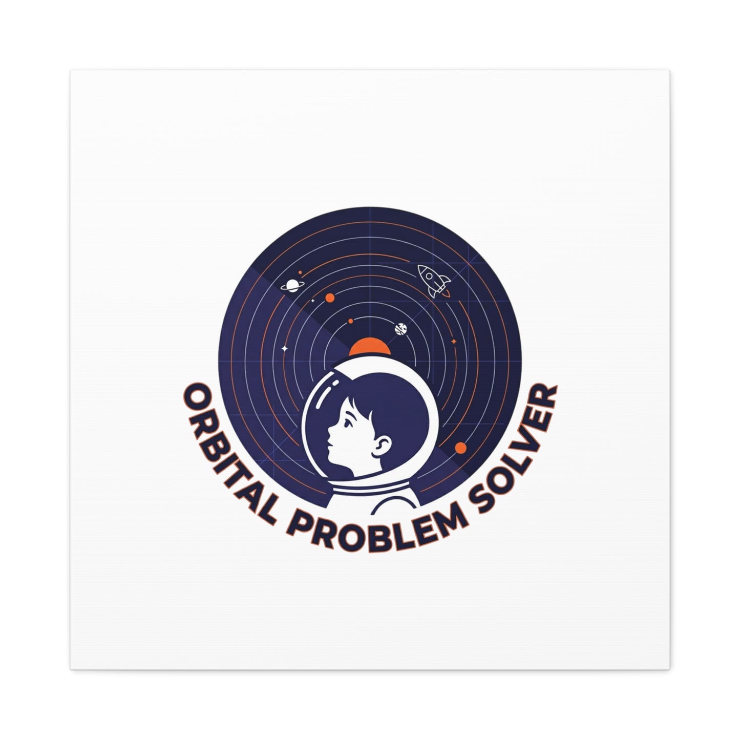 Orbital Problem Solver Canvas | space mission patch, astronaut art, cosmic science