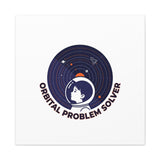 Orbital Problem Solver Canvas | space mission patch, astronaut art, cosmic science