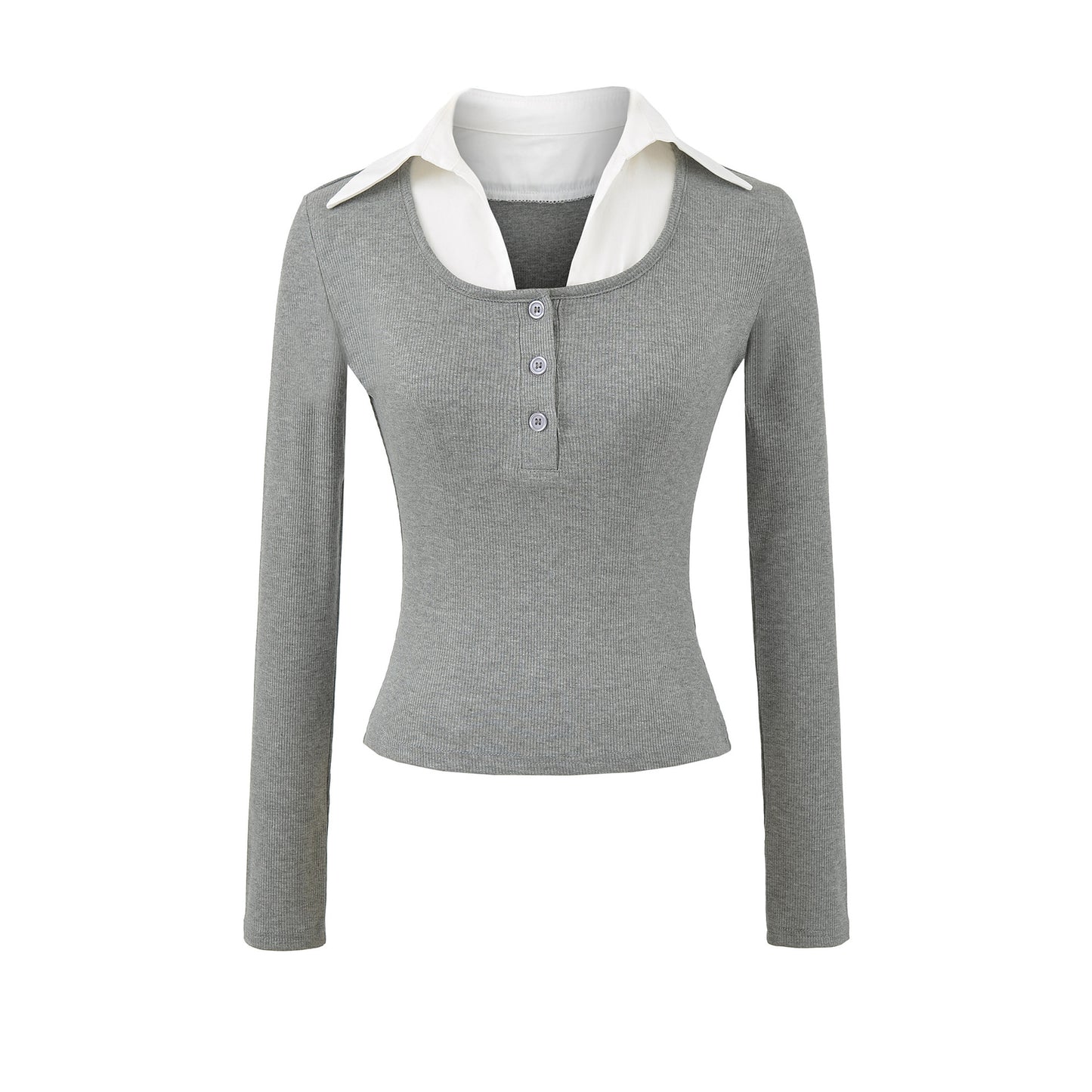 Slim fit long sleeved pullover T-shirt top