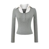 Slim fit long sleeved pullover T-shirt top