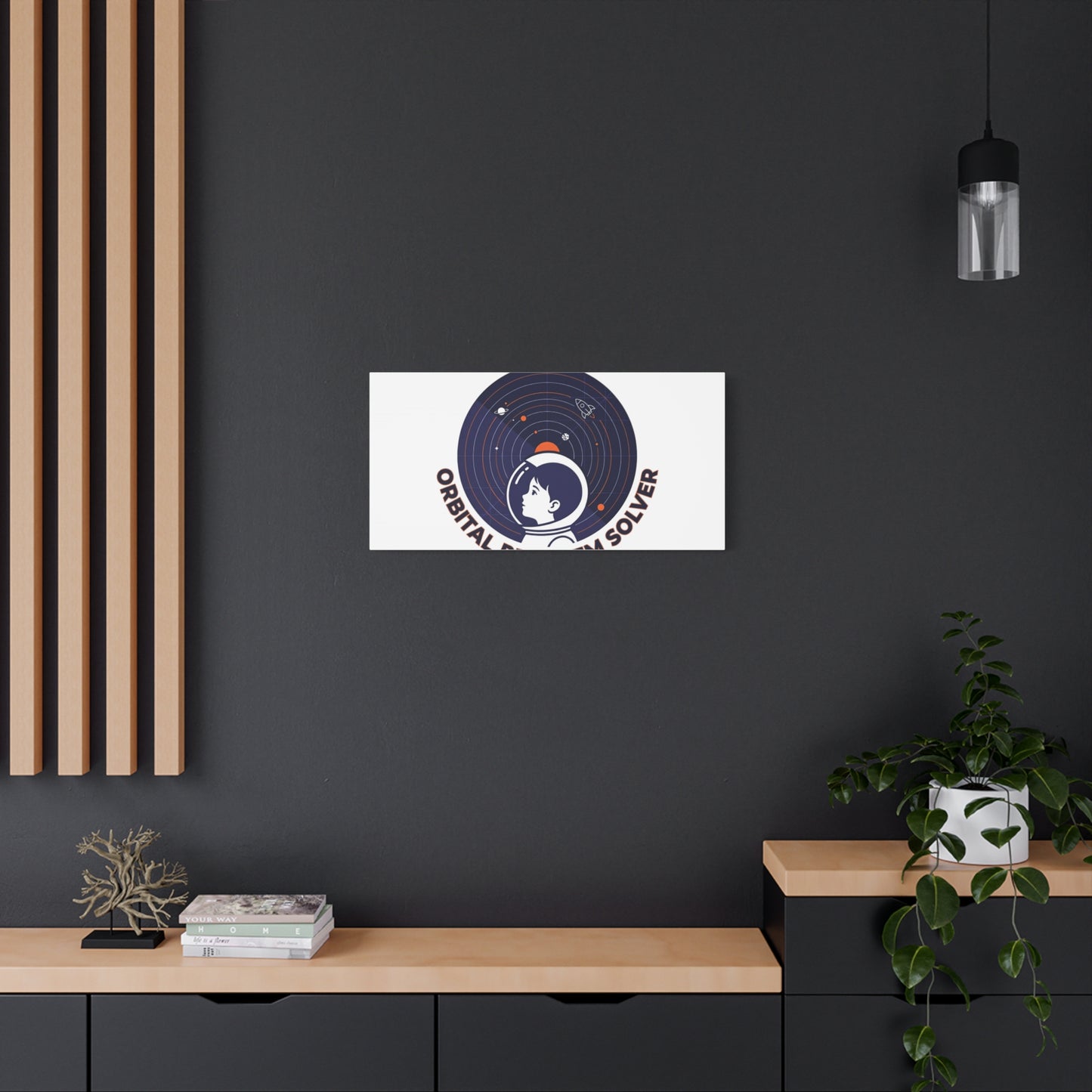 Orbital Problem Solver Canvas | space mission patch, astronaut art, cosmic science